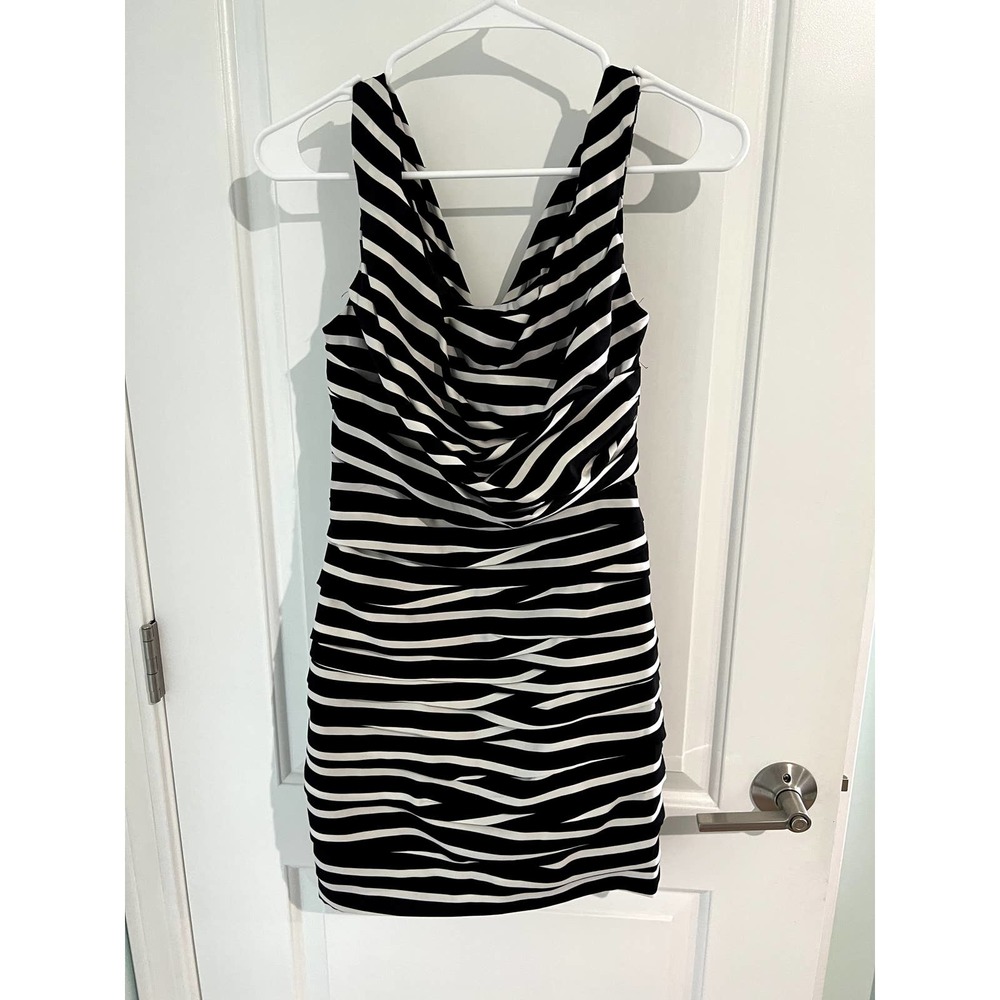 Express Black and White Striped Dress in Size 0